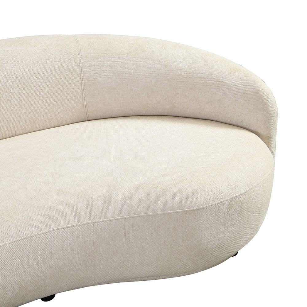 Home Deluxe Sofa CASARA Webstoff Beige - 258 x 128 x 72 cm