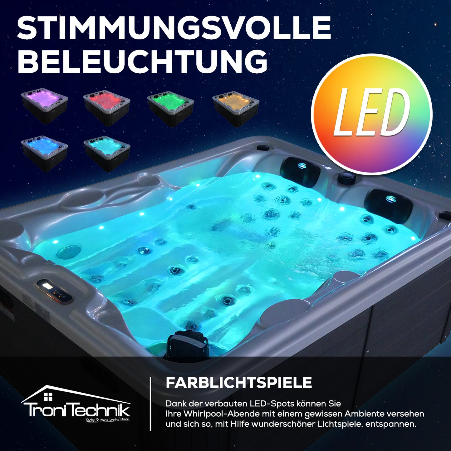 Tronitechnik Outdoor Whirlpool Spa BOTTARO perlmutt
