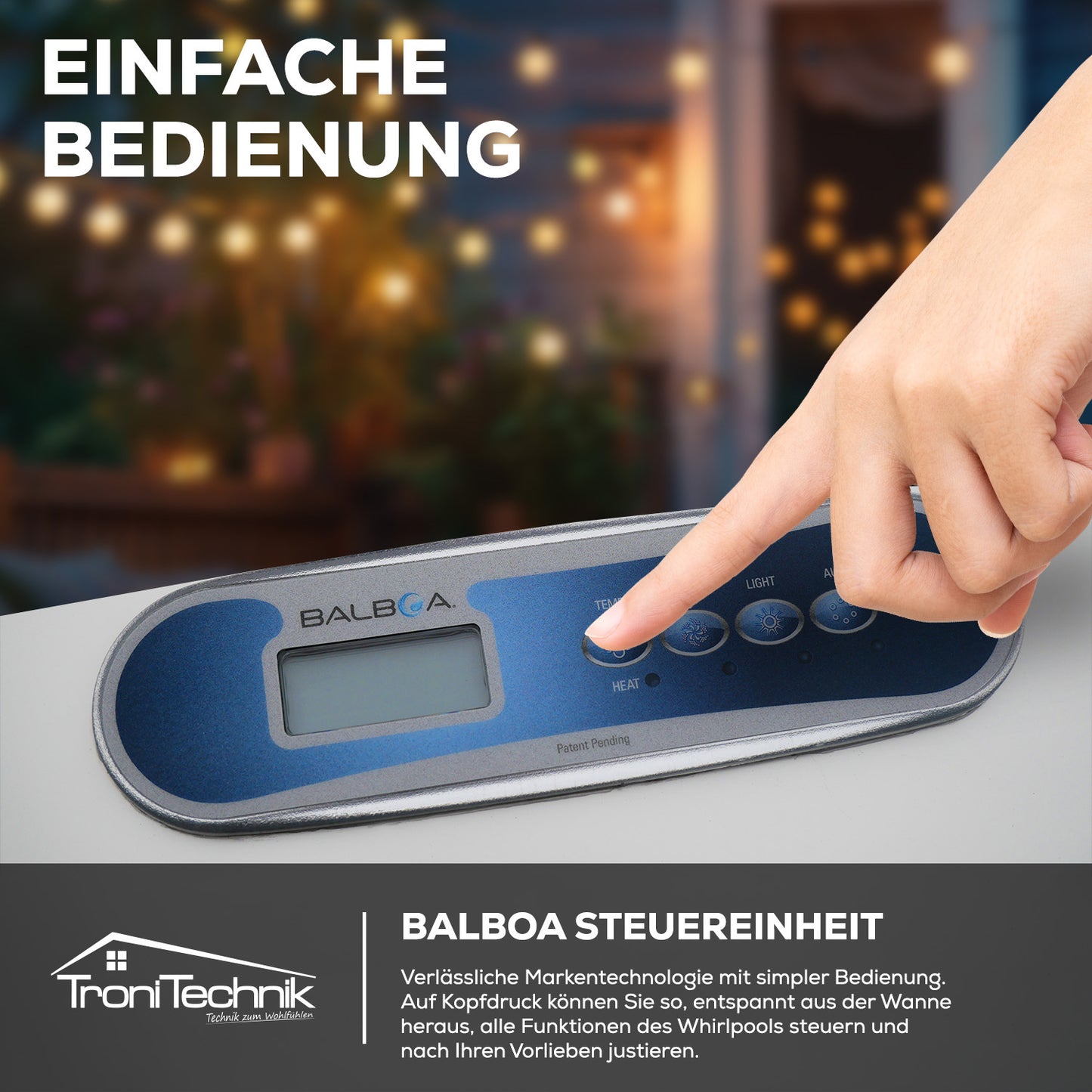 Tronitechnik Outdoor Whirlpool Spa BOTTARO perlmutt