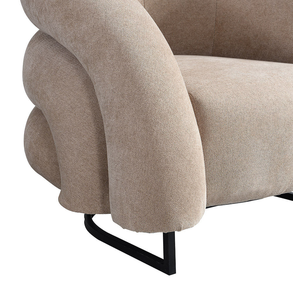 Home Deluxe Sessel MACA - Samtgewebe Beige