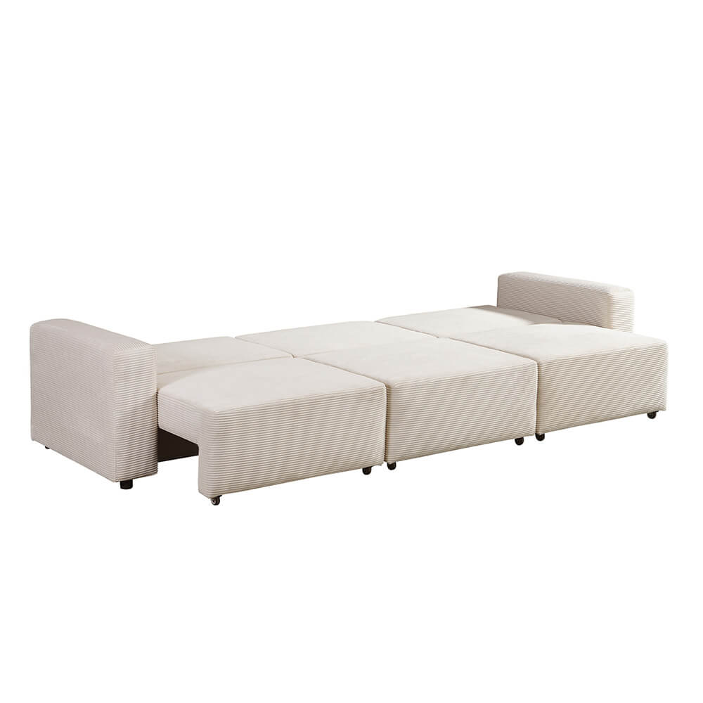 Home Deluxe Modulares Schlafsofa VINA Beige - 295 x 92 cm