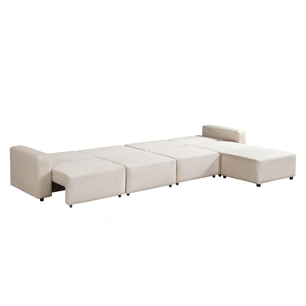 Home Deluxe Modulares Schlafsofa VINA Beige - 380 x 168 cm