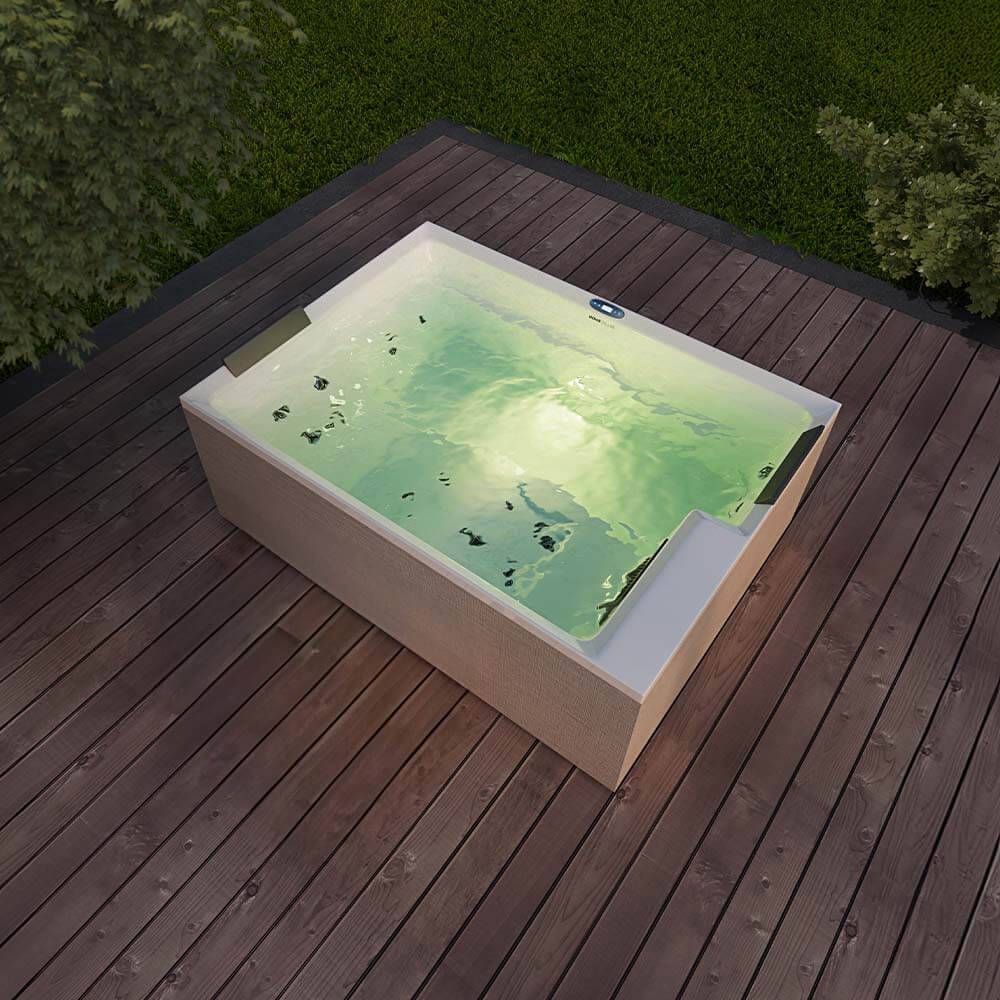 Home Deluxe Outdoor Whirlpool NIMBUS DELUXE PURE 190 x 140 cm für 2 Personen