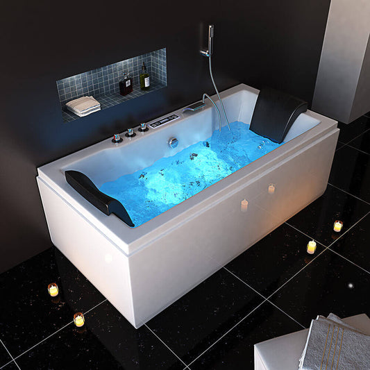 Home Deluxe Whirlpool Badewanne mit Lichttherapie LAGUNA PURE M - 180 x 90 cm