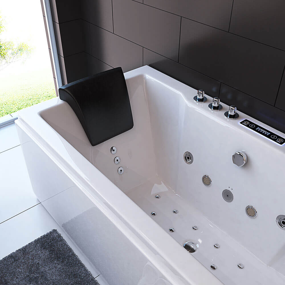 Home Deluxe Whirlpool Badewanne mit Lichttherapie LAGUNA PURE M - 180 x 90 cm
