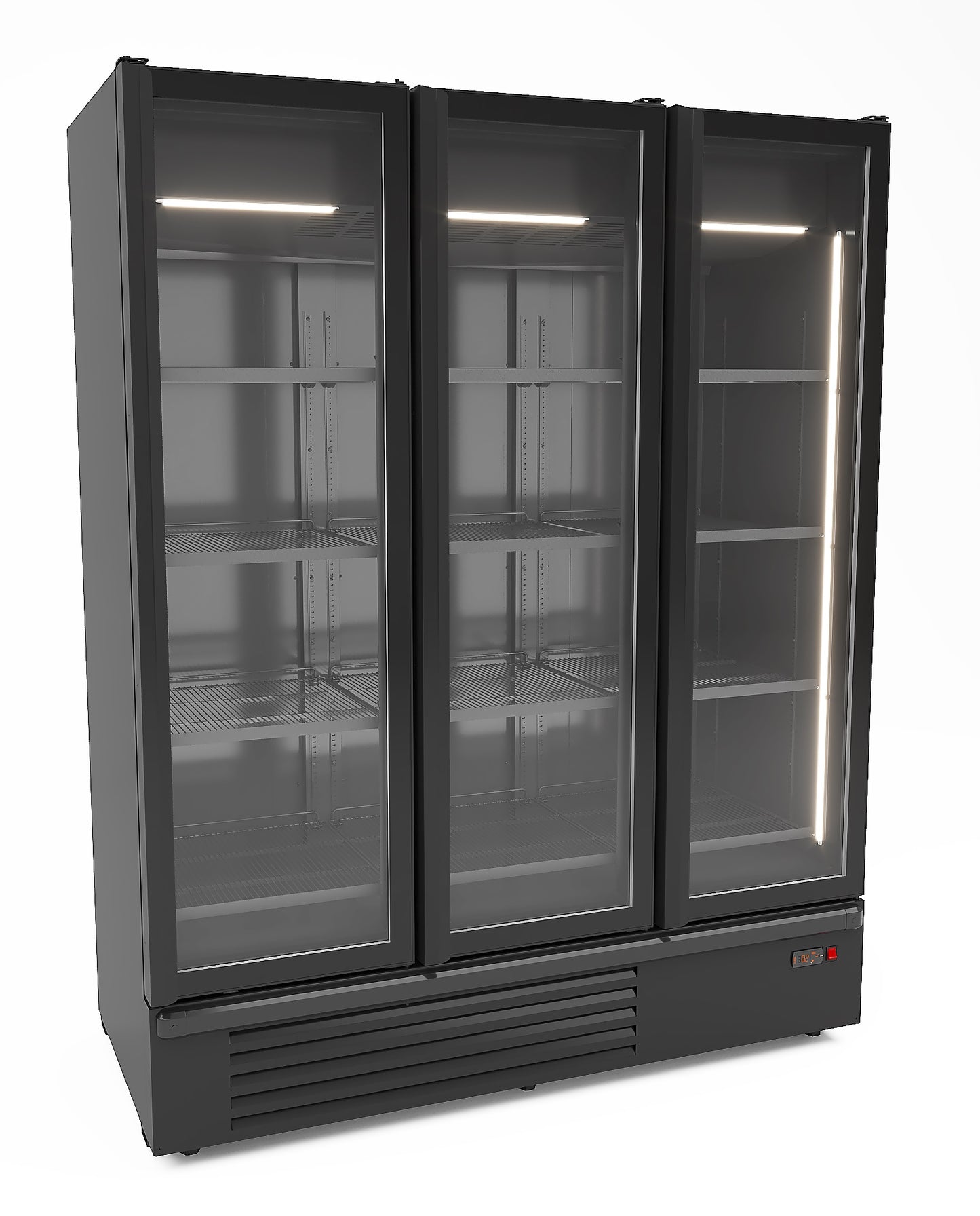 CombiSteel KÜHLSCHRANK 3 GLASTÜREN SCHWARZ 1555L