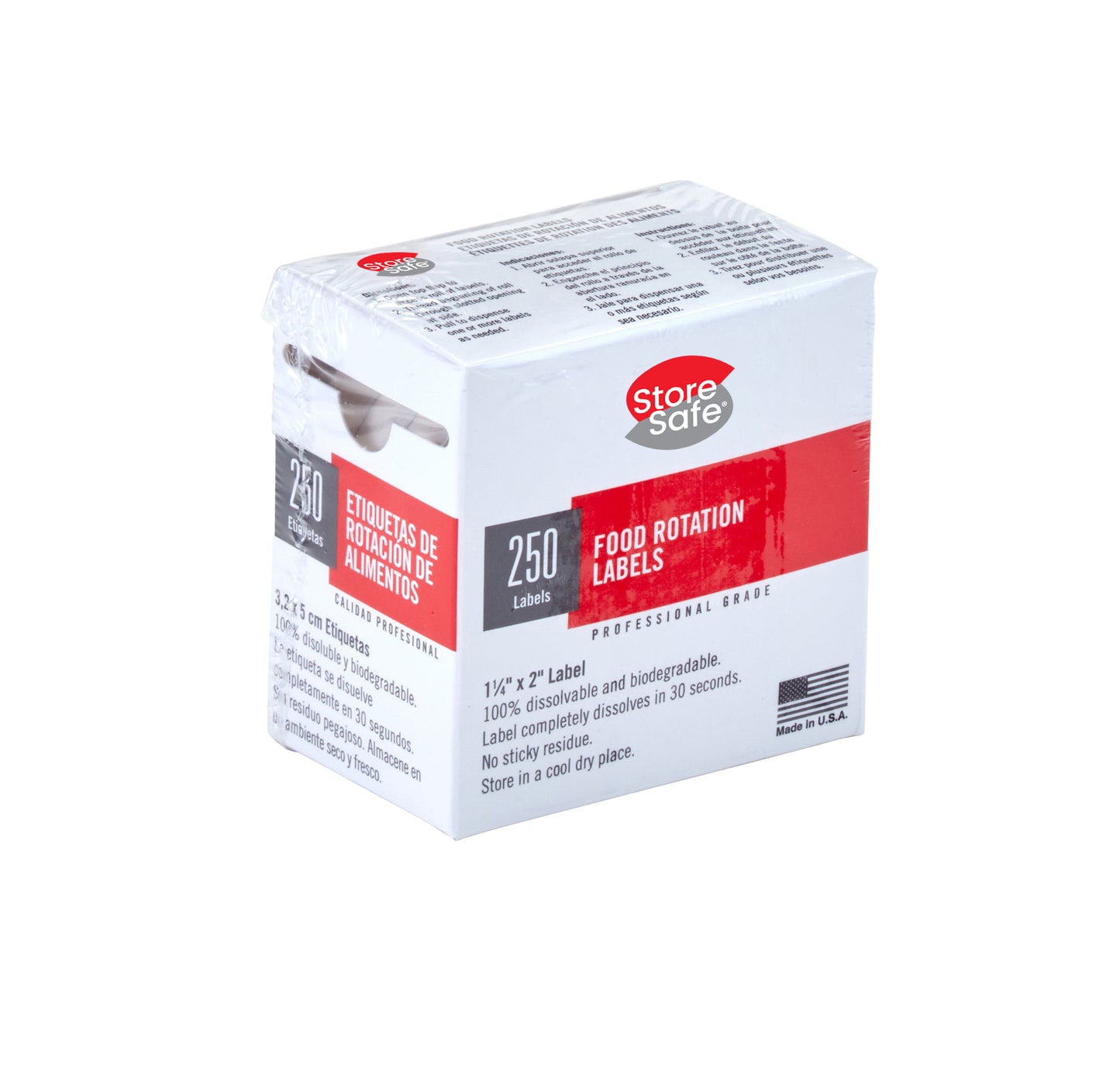 Cambro StoreSafe® Rotationsetiketten, 24 Rollen, 250 Etiketten pro Rolle, weiß, 1 Stück im Karton - 1252SLINB250