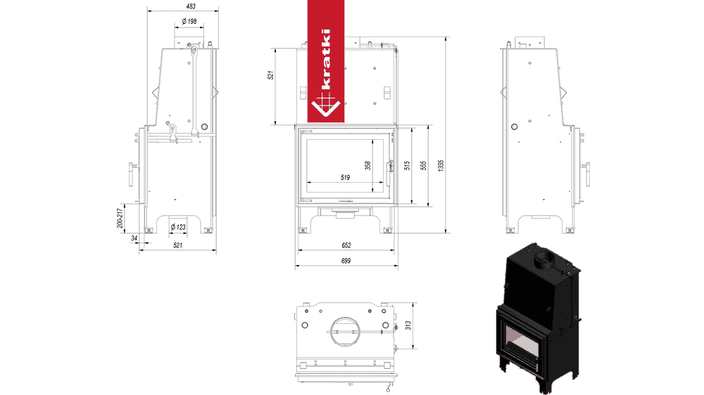 Kratki Wasserführender Kamineinsatz KRATKI AQUARIO Z 14 kW Ø 200