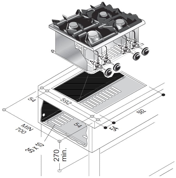 CombiSteel GASHERD 4 BR. 18KW