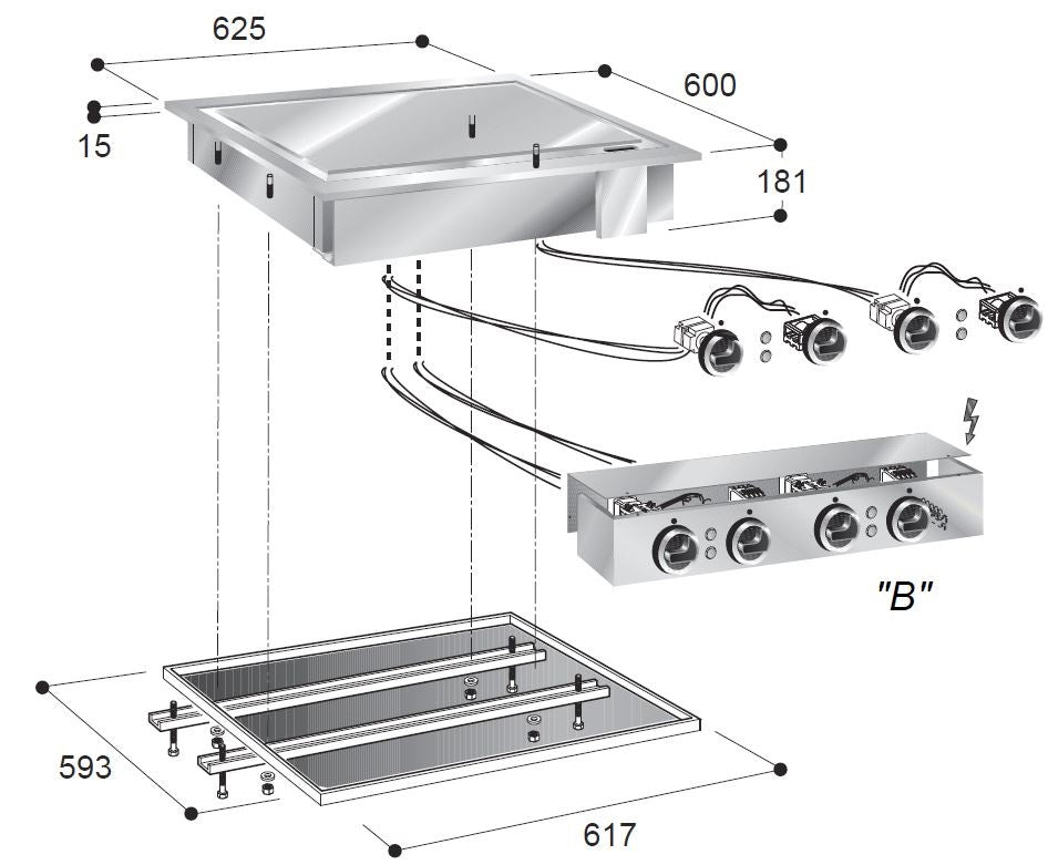 CombiSteel EL. GRILLPLATTE CHROM