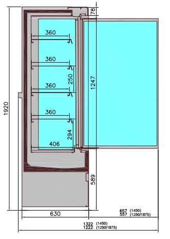CombiSteel WANDKÜHLUNG JAMIE 2 TÜREN 1.5