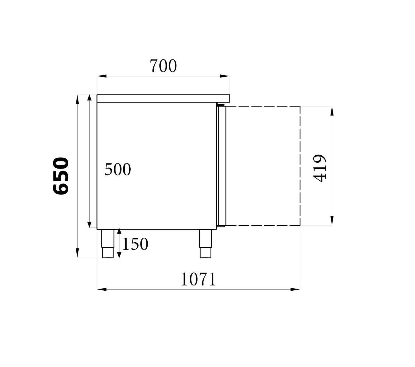 CombiSteel KÜHLTISCH 650 HOCH 2 TÜREN