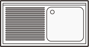 CombiSteel 600 SPÜLTISCH GRUNDBODEN DEMONTABEL 1 RECHTS 1200