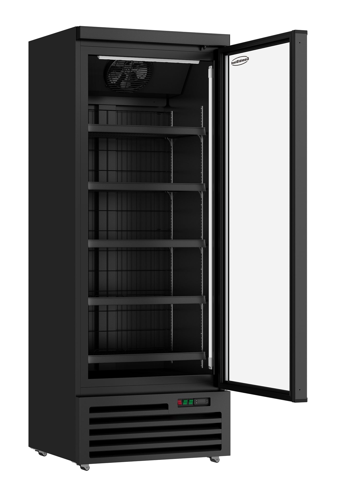 CombiSteel TIEFKÜHLSCHRANK 1 GLASTÜR SCHWARZ JDE-600F BL