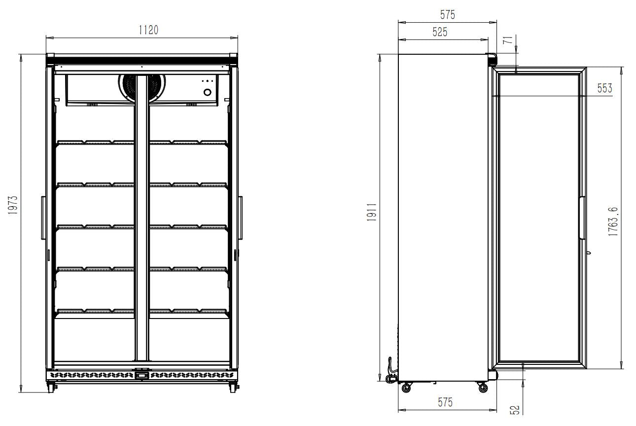 CombiSteel KÜHLSCHRANK 2 GLASTÜREN AVL-785R