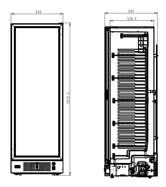 CombiSteel TIEFKÜHLSCHRANK 1 GLASTÜR SCHWARZ 382L