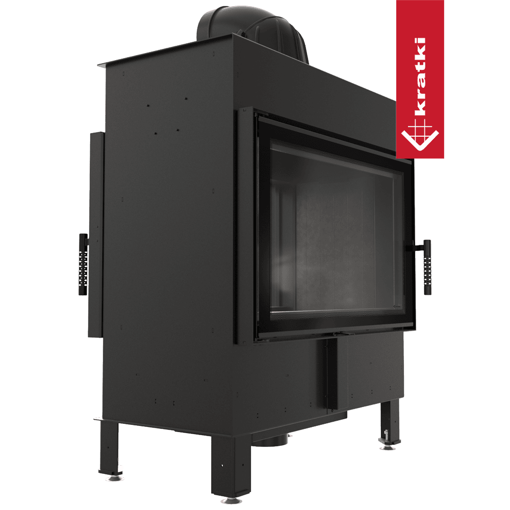 Kratki Kamineinsatz aus Stahl KRATKI LUCY TUNNEL 14 kW Ø 200 schwarz Verkleidung