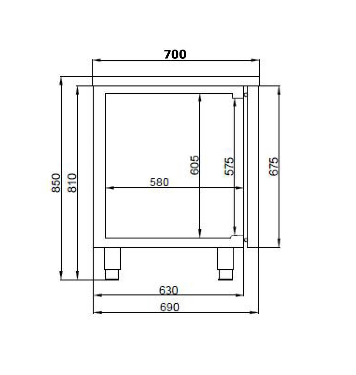 CombiSteel 700 KÜHLTISCH 4 TÜREN EXKL. MOTOR