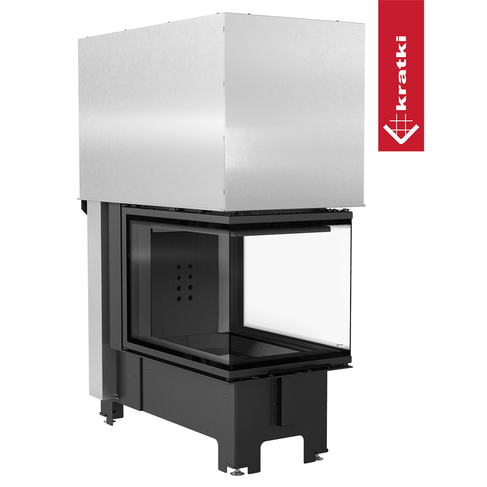 Kratki Kamineinsatz KRATKI NBU 500/700 11 kW Ø 200 mit Schiebetür schwarz Verkleidung