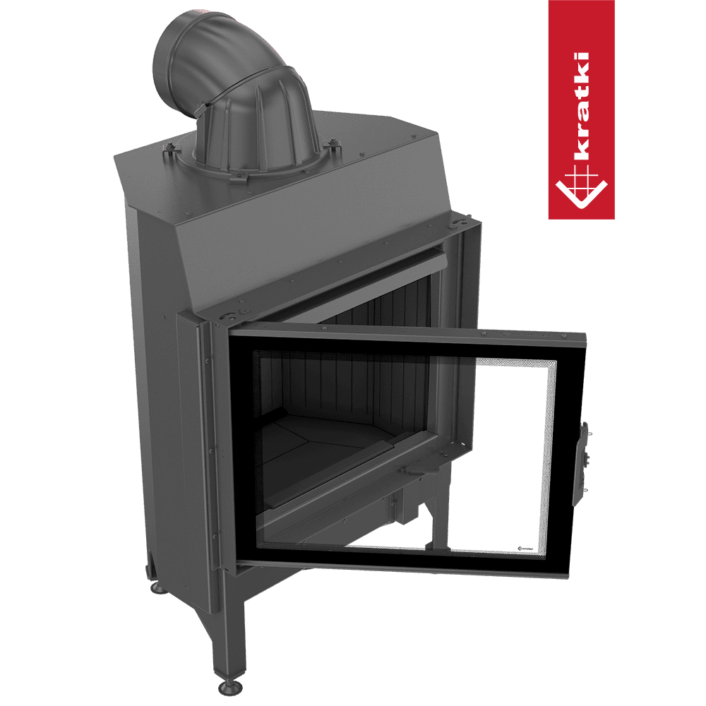 Kratki Kamineinsatz aus Stahl KRATKI NADIA 10 kW Ø 200 schwarz Verkleidung