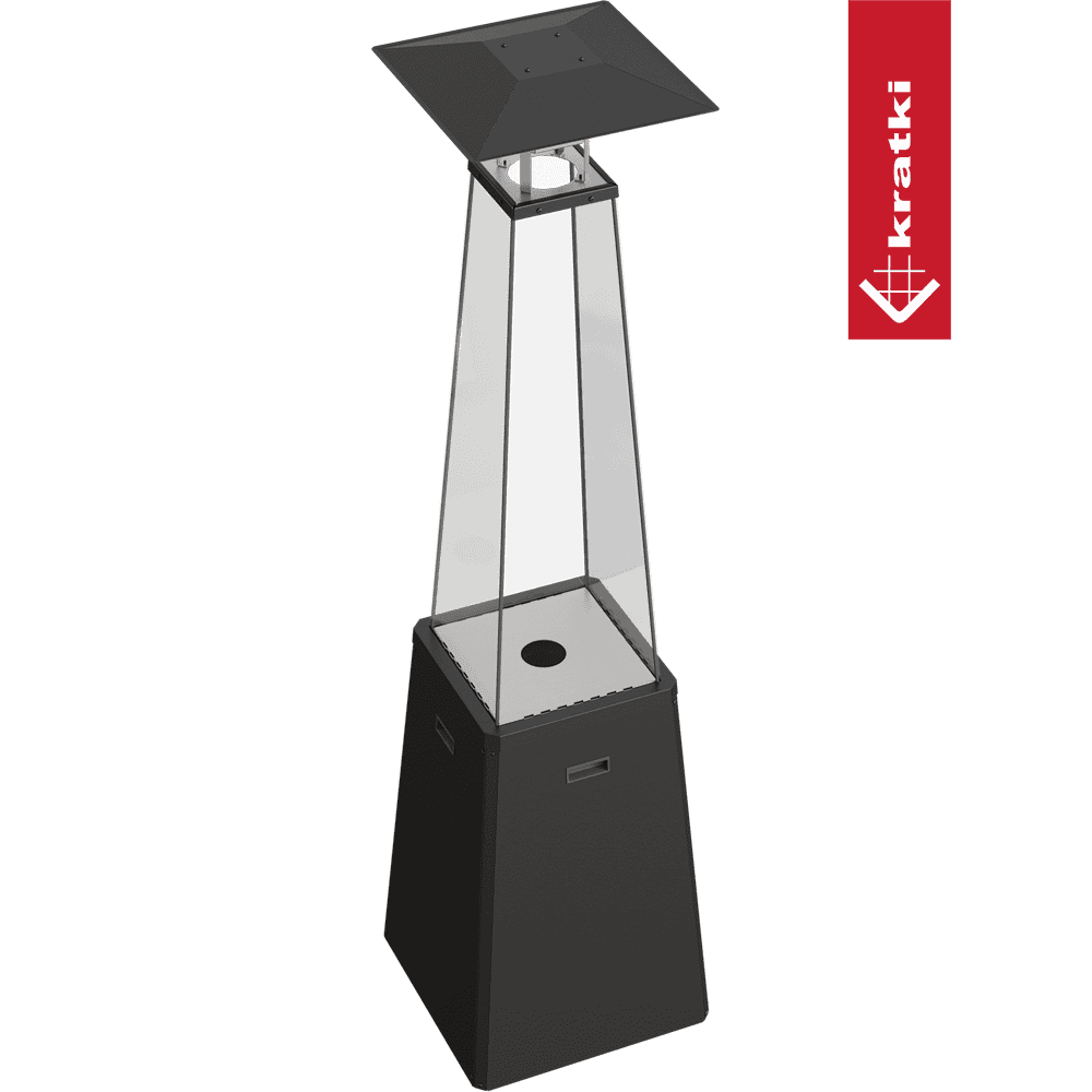 Kratki Gasheizstrahler Umbrella BS Stahl schwarz 12kW Set