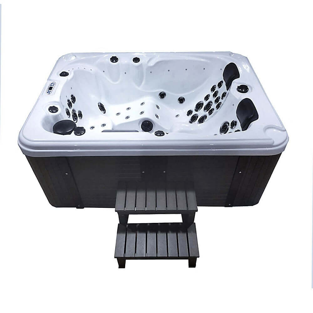 Home Deluxe Outdoor Whirlpool BEACH - Mit Treppe und Thermoabdeckung
