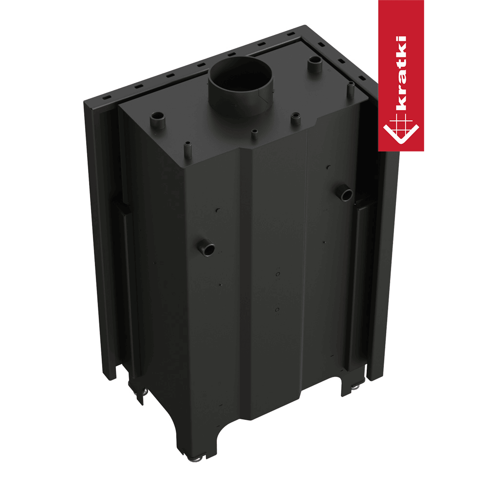 Kratki Wasserführender Kamineinsatz KRATKI MBM links 12 kW Ø 180 schwarz Verkleidung