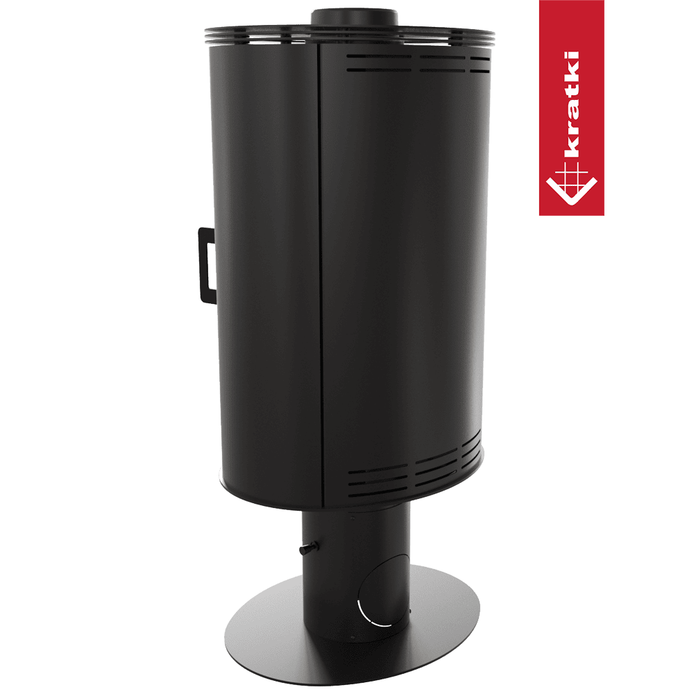 Kratki Kaminofen aus Stahl KRATKI AB S/N/O/DR drehbar Ø 150 8 kW schwarz Verkleidung