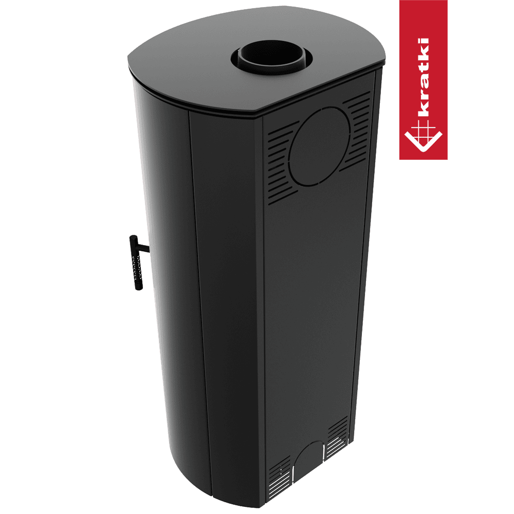 Kratki Kaminofen aus Stahl KRATKI FALCON W Ø 150 10 kW schwarz Verkleidung