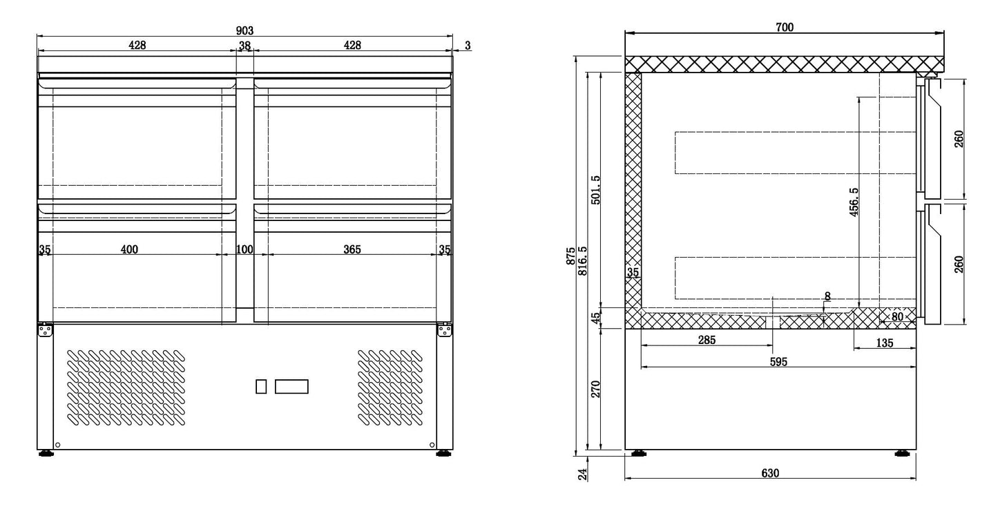 CombiSteel KÜHLTISCH 4 LADEN