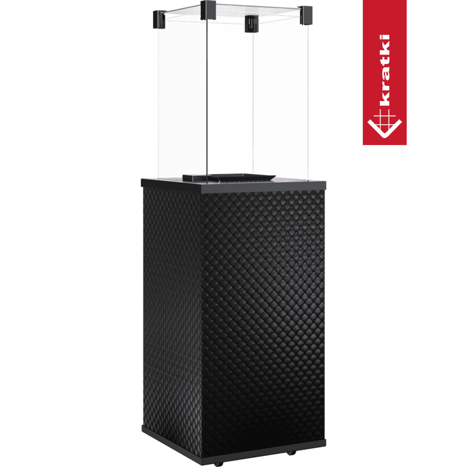 Kratki Terrassenheizer Patio Glas schwarz gesteppt automatische Steuerung 8,2kW