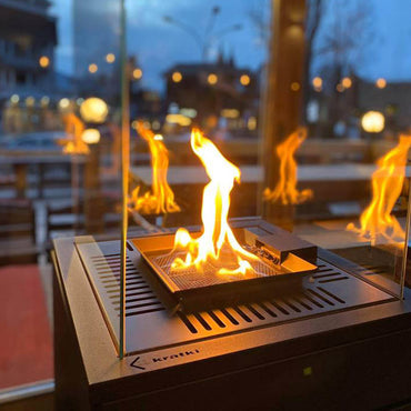 Kratki Terrassenheizer Patio Glas schwarz gesteppt automatische Steuerung 8,2kW