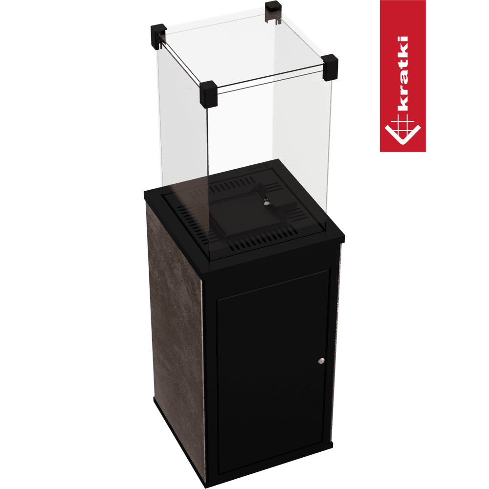 Kratki Terrassenheizer Patio Mini Quarzsinter Oxide Nero manuelle Steuerung 8,2kW