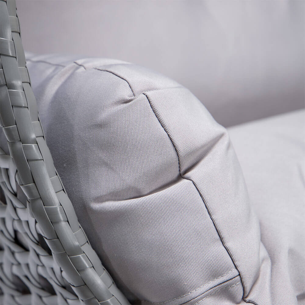 Home Deluxe Polyrattan Hängesessel mit Regenabdeckung TWIN - Grau für 2 Personen