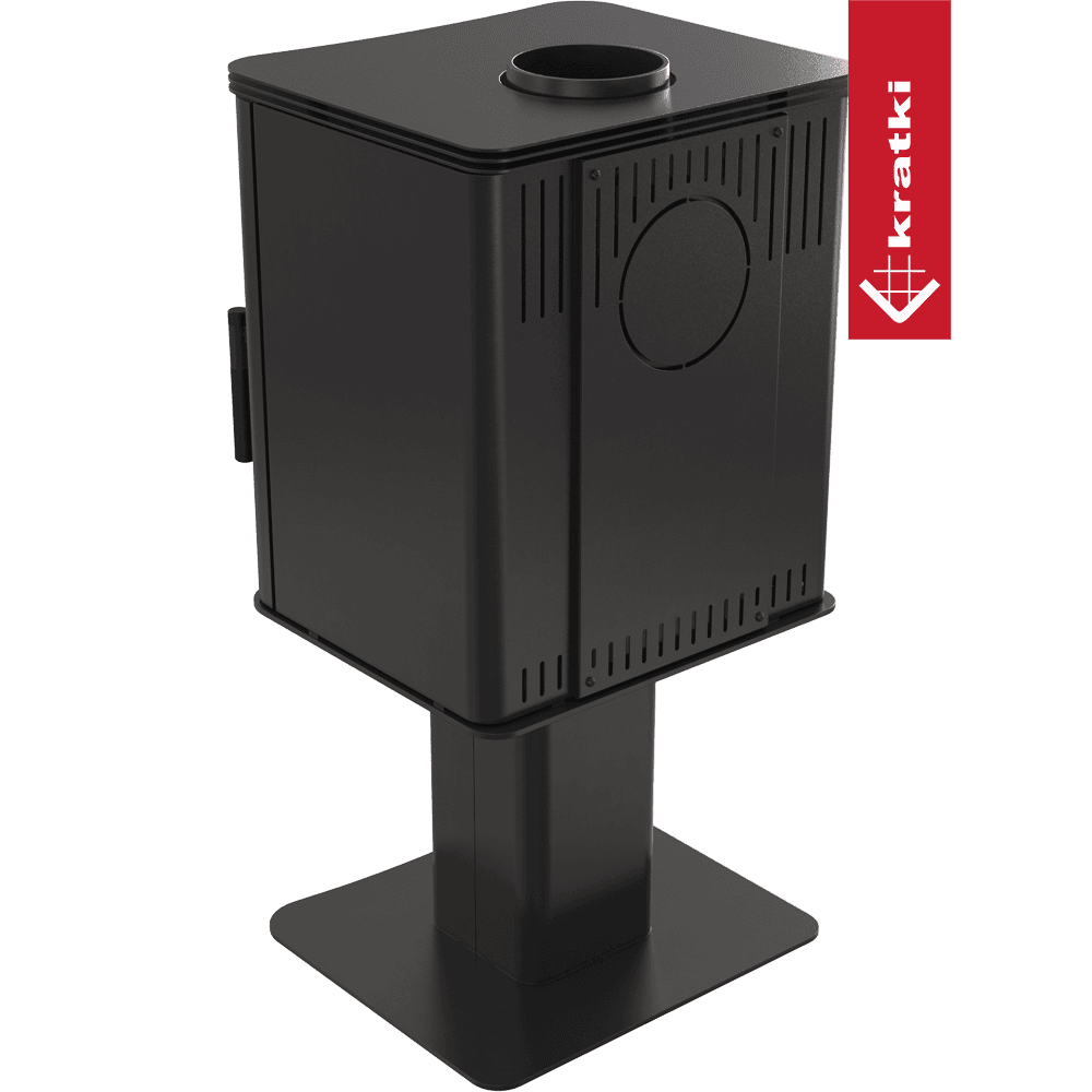 Kratki Kaminofen aus Stahl säulenfuß KRATKI K5 Ø 150 7 kW