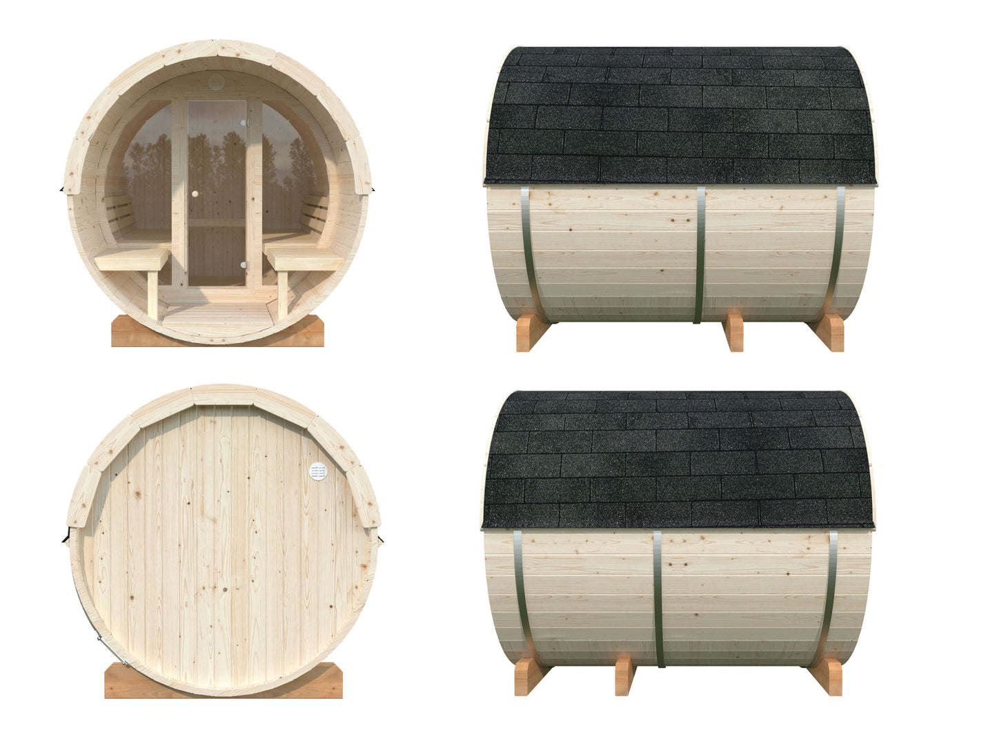Palmako Anita 1,3+0,7 m2 mit Glasfront - Naturbelassen