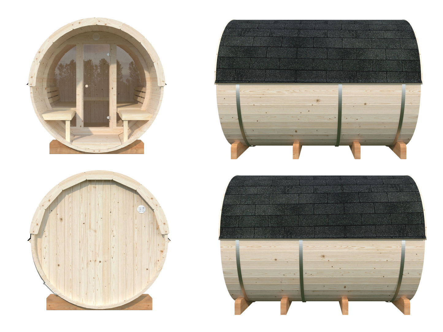 Palmako Anita 1,6+0,7 m2 mit Glasfront - Naturbelassen