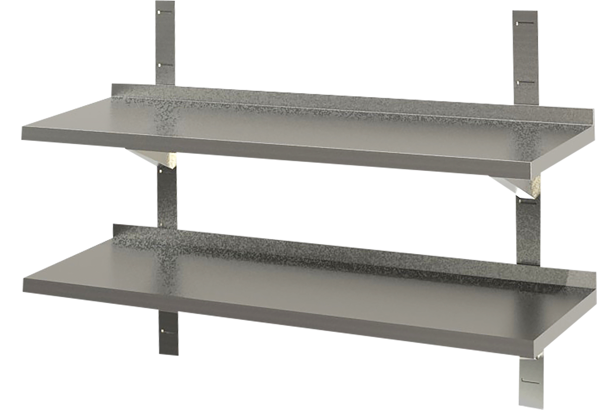 KBS Gastrotechnik Wandbord 2 Böden mit Aufkantung B 200cm x T 40cm