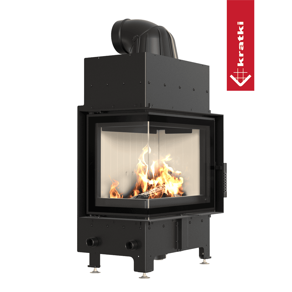 Kratki Kamineinsatz aus Stahl KRATKI FLOKI S links 8 kW Ø 160