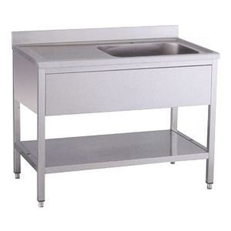 KBS Gastrotechnik Spültisch 1 Becken rechts mit Aufkantung B 140cm