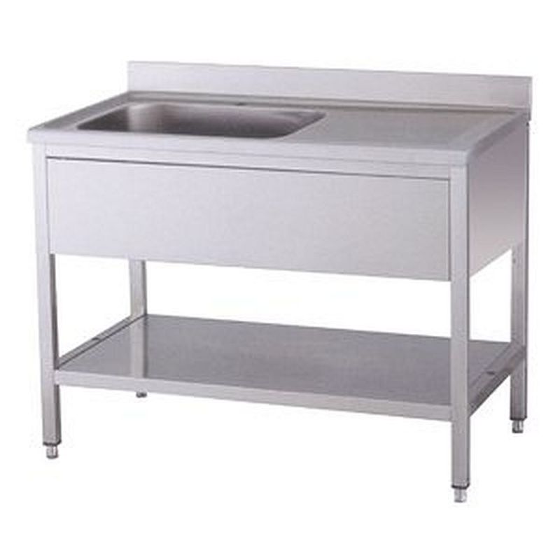 KBS Gastrotechnik Spültisch 1 Becken links mit Aufkantung B 140cm