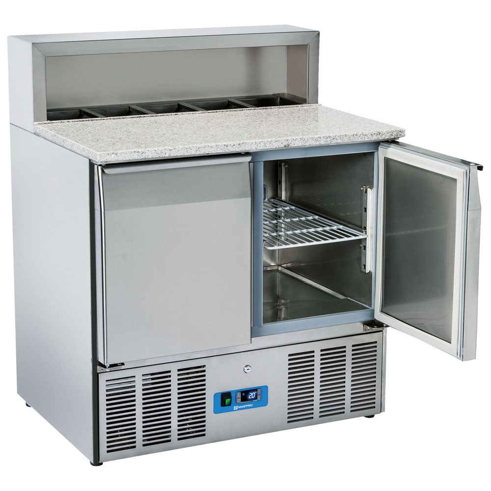 Virtus Pizzadette mit 2 Türen GN 1/1, 5x GN 1/6 H=150 mm, +2°/+10°C