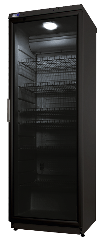 KBS Gastrotechnik Glastürkühlschrank CD 350 schwarz - Türanschlag links