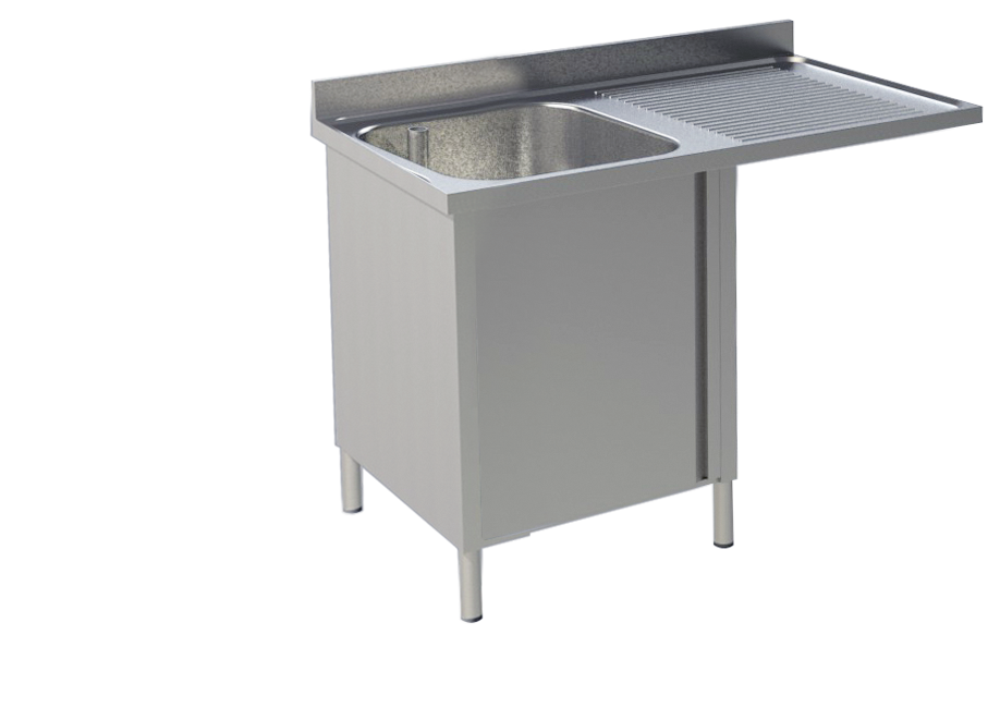 KBS Gastrotechnik Spülcenter 1 Becken links Breite 120cm mit Unterschrank