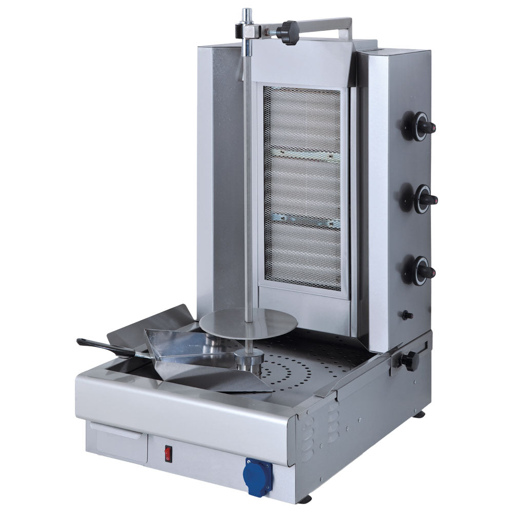 Virtus Gas-Dönergrill mit 3 Heizzonen, Motor unten, 30 kg