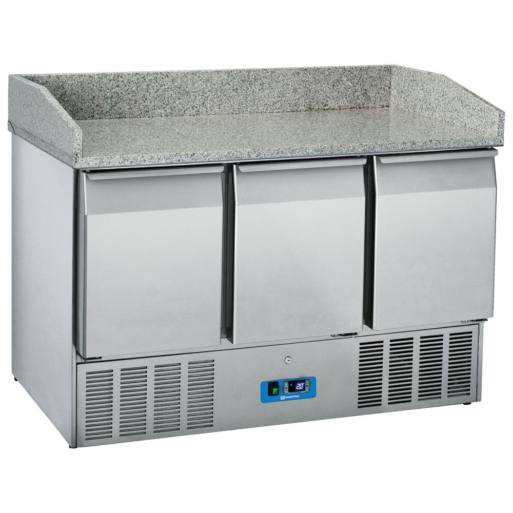 Virtus Pizzatisch mit 3 Türen GN 1/1, +2°/+10°C