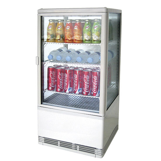 Virtus Getränkekühlvitrine mit 3 Böden, Tischmodell, 68 Liter, 0°/+12°C, Farbe weiß