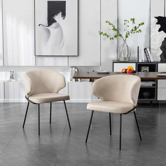 Home Deluxe Esszimmerstuhl AMARA Samt - 10er Set Beige