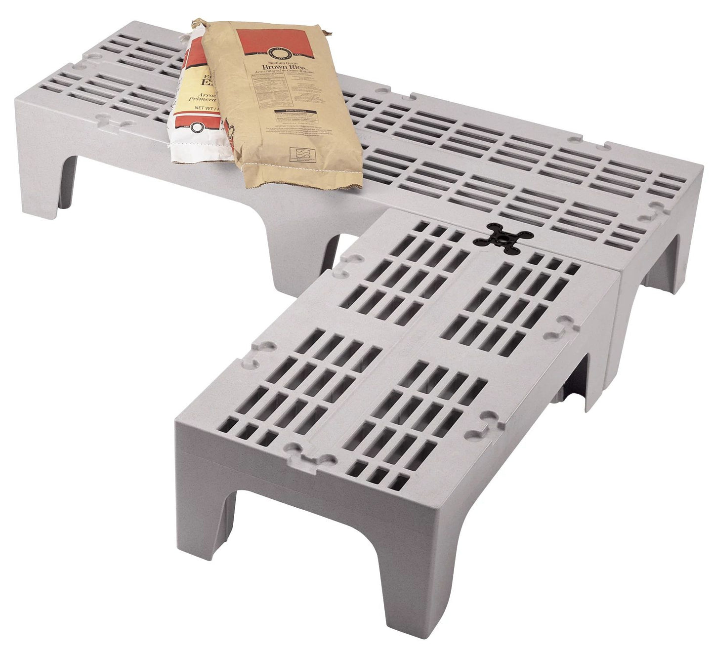 Cambro Serie S Lageruntersätze mit geschlitzter Oberfläche, Schwerlast, Grau gesprenkelt, 1 Stück im Karton - DRS360480