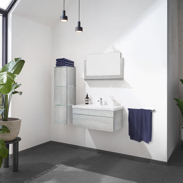 Home Deluxe Badmöbel Komplettset WANGEROOGE BIG L - Grau